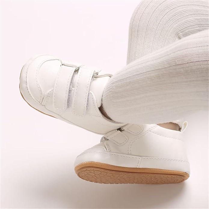 Baby Girl Boy PU Leather Sneakers Casual Shoes First Walking Shoes Rubber Soft Soles Non-Slip Shoes Toddler Oudoor Shoes Prewalkers Crib Shoe