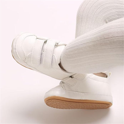Baby Girl Boy PU Leather Sneakers Casual Shoes First Walking Shoes Rubber Soft Soles Non-Slip Shoes Toddler Oudoor Shoes Prewalkers Crib Shoe