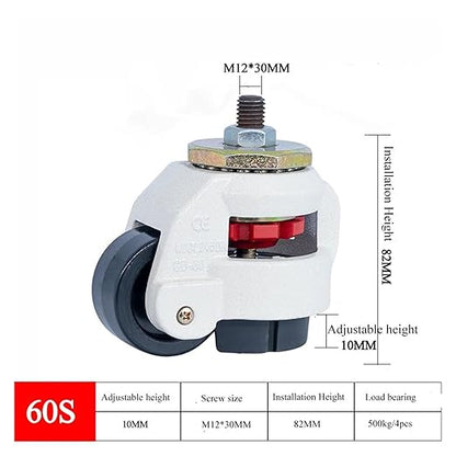 Level Adjustment Wheel Heavy Machinery Caster Heavy Duty Industrial Casters GD40F60F80F Swivel Fit Compatible Furniture Wheels (Size : 60S)