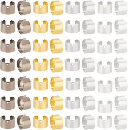 PH PandaHall 200pcs 5 Colors Brass Ear Cuff Ear Clip Wrap Earring Clip On Earrings with 1mm Hole for Non Pierced Ears, Jewelry Making