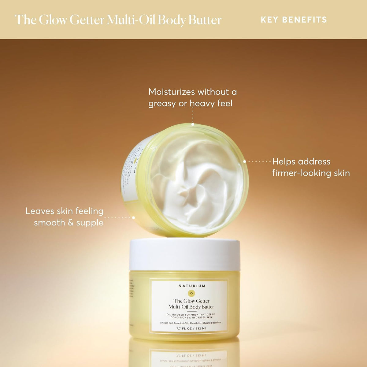 Naturium The Glow Getter Whipped Multi-Oil Body Butter, 7.7 fl oz