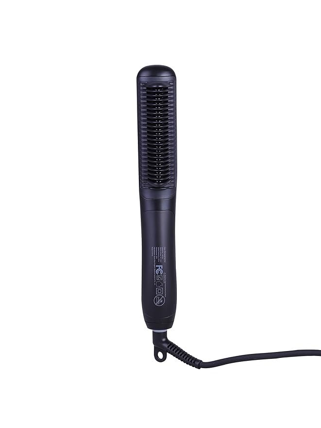 Prospera Fast Hair Straightener Brush Comb Ceramic Hair Straightener with 6 Temps, Auto-Off  Anti-Scald, PTC Heating Technology, Black