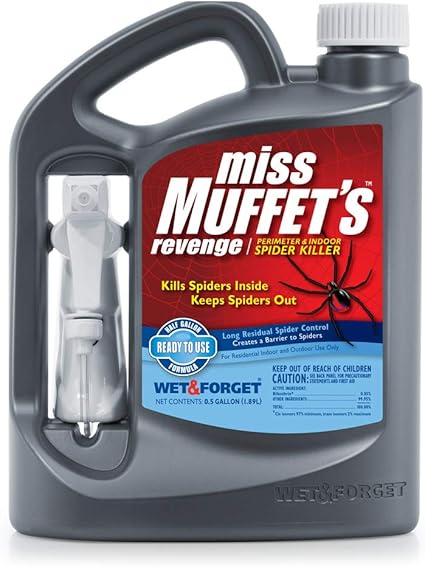 Wet Forget 803064 Miss Muffet's Revenge Indoor and Outdoor Spider Killer with Attached Sprayer, 64 Fluid Ounces, Ready to Use
