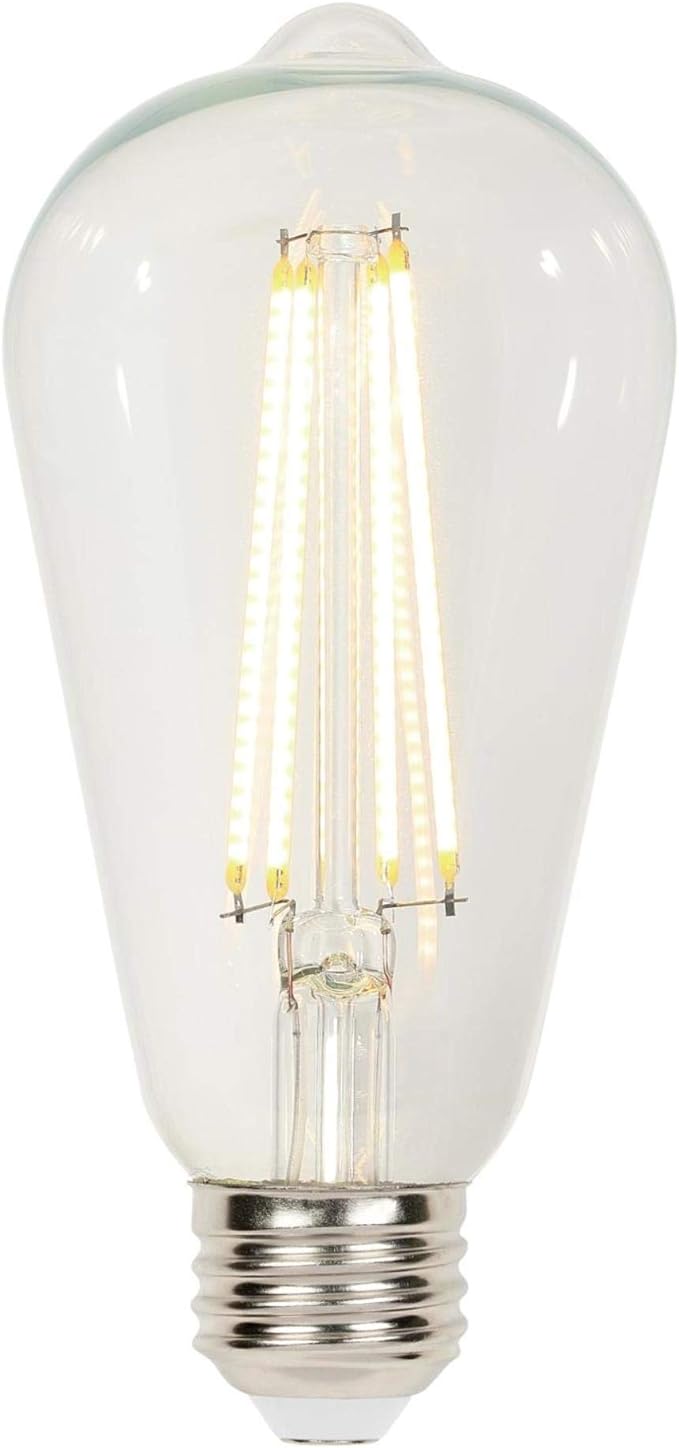 Westinghouse 4518300 6.5 Watt (60 Watt Equivalent) ST20 Dimmable Clear Filament LED Light Bulb, Medium Base, Single
