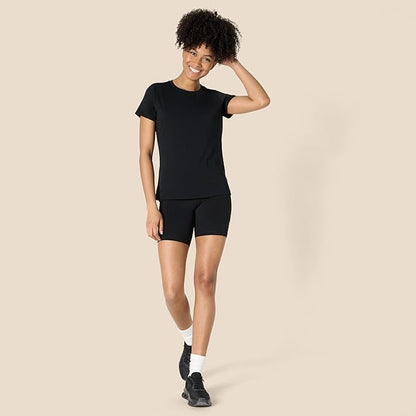 Essentials Women's Active Soft Cotton Regular Fit Crewneck Short Sleeve Lightweight Yoga Workout T-Shirt