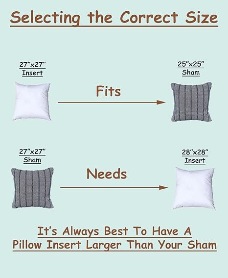 Pillowflex Synthetic Down Pillow Insert - 27x27 Down Alternative Pillow, Ultra Soft Large Square European Throw Pillow, Couch Euro Sham, Bed - 1 Decorative Form