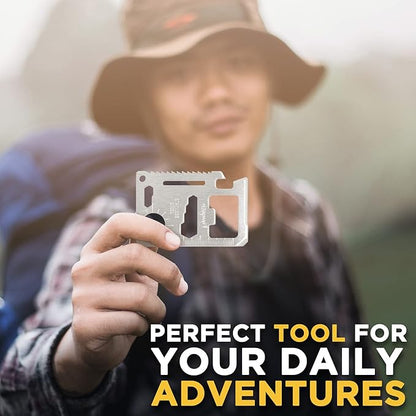 GUARDMAN 11-in-1 Survival Credit Card Multitool  Fathers Day Stocking Stuffer Christmas Gift - Multipurpose Tactical Wallet Tool With Bottle Opener, Survival Knife For Men Birthday Dad