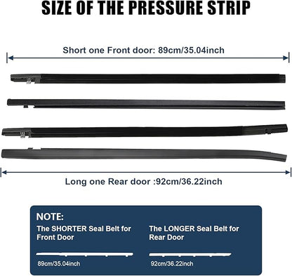 Car Window Weather Stripping Molding Trim Belt,Compatible with Honda Civic 2016-2021 4-Door Sedan, Replace72450-TEA-T01 72410-TEA-T01 72950-TEA-T01 72910-TEA-T01