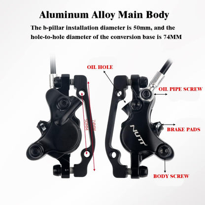 Nutt A5-D Electric Scooter Hydraulic Brake for Zero 10X Mini KUGOO G1 Booster ES3 Dualtron Ultra Speedway E-Scooter Parts (Right Front only)