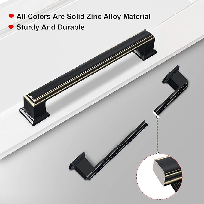 5 Inch Brushed Brown Square Cabinet Pulls, 5 Pack