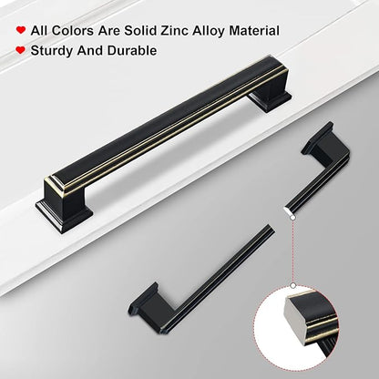 5 Inch Brushed Brown Square Cabinet Pulls, 5 Pack