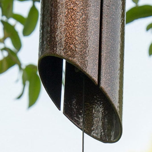 Wind Chime Aeolian bells Wind Chimes Outdoor Meditation Handmade Cylindrical Metal Cast Iron Monotube Bronze Bell Pendant for Courtyard Eaves Shop Pendant Doorbell Wind Chimes for Outside Memorial Win