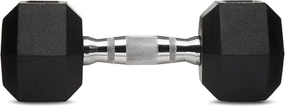 JKSPORTS Rubber Encased Hex Dumbbell Hand Weight (15 lbs)