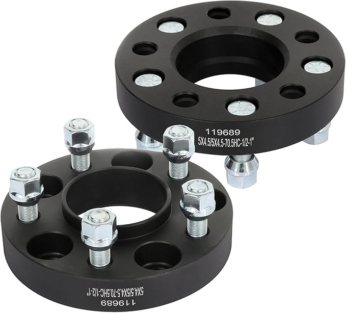 1 inches 5x4.5 5x4.5 Wheel Spacers 2Pcs 5 Lugs Hubcetric Wheel Adapters with Navajo 1991-1994 for Town Car 1981-2004 / for Aviator 2003-2005 with 70.5 Center Bore 1/2 Studs