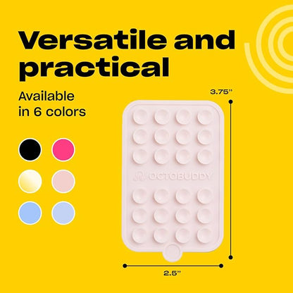 Silicone Double-Sided Suction Phone Case Detachable Mount - Hands-Free, Strong Grip Holder for Selfies  Videos - iPhone  Android Compatible - 2.5A x 3.75A, Chalk Pink