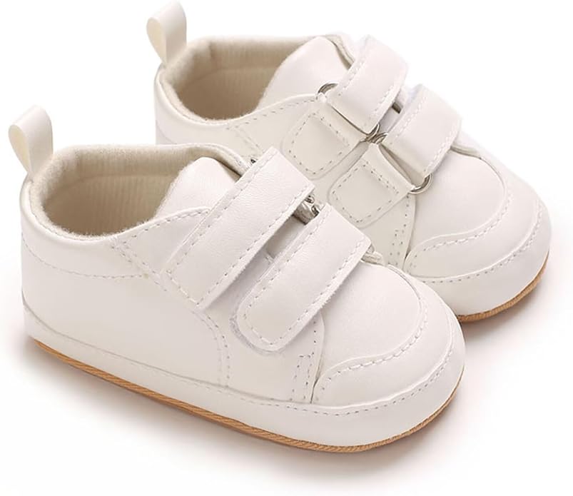 Baby Girl Boy PU Leather Sneakers Casual Shoes First Walking Shoes Rubber Soft Soles Non-Slip Shoes Toddler Oudoor Shoes Prewalkers Crib Shoe