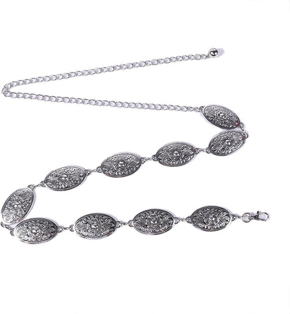 Ethnic Ladies Waist Chain Delicate Carved Flower Buckle Belt Banquet Dress Women Prom Party Waist Belt