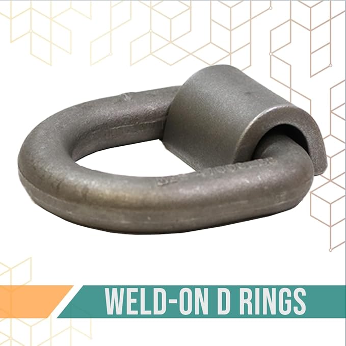 1” Weld-On Heavy Duty Forged D Rings 5” x 5” - 47,000lbs, Raw Finish, for Flatbeds Tie-Down Anchor (2 Pack)
