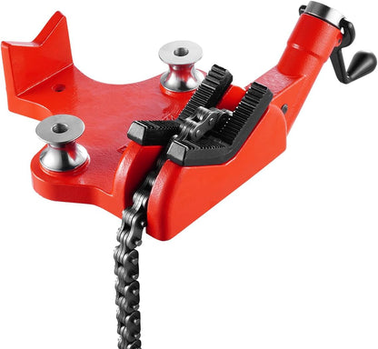 VEVOR Heavy-Duty Pipe Chain Vise, 1/2" - 8" Pipe Capacity, 34.6" Rugged Chain & Cast Iron Base, Industrial-Grade Pipe Clamping for Plumbing, Automotive Repairs, Metalworking (Bending Dies Not Included, Clamping Only)