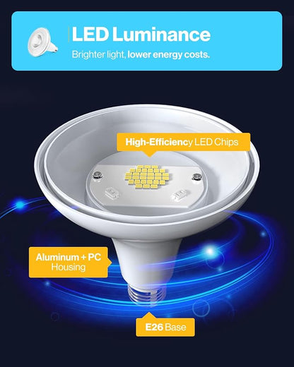 Sunco 6 Pack Flood Lights Outdoor Bulbs, PAR38 LED Flood Home Patio Driveway Light, Waterproof, 3000K Warm White,1050 Lumens, 100W Equivalent 13W, Dimmable, Wet-Rated, E26 Base UL