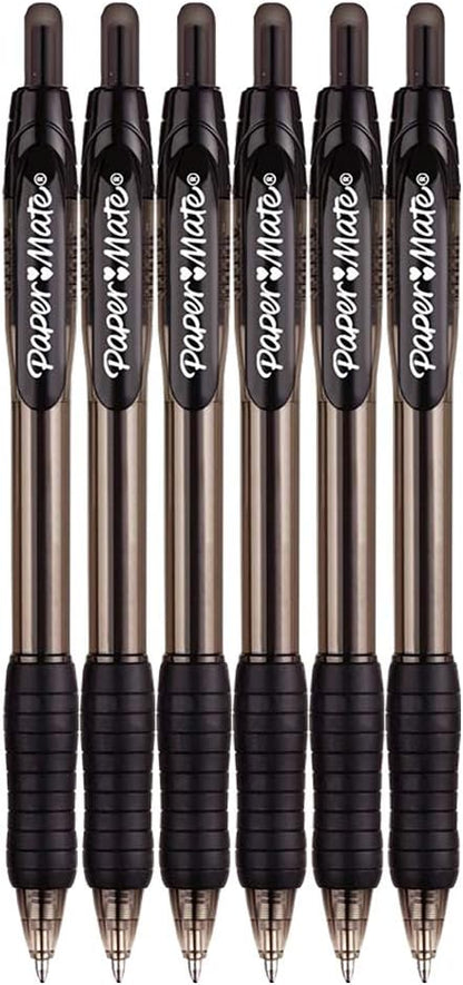 Paper Mate Profile Retractable Ballpoint Pens, 1.4mm, Bold Point, 6-Count (Black)