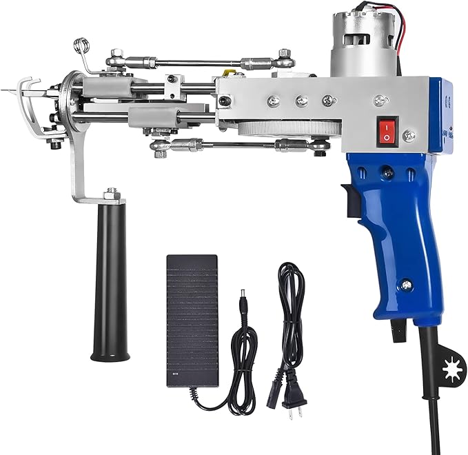 Vehipa Tufting Gun Cut Pile and Loop Pile 2 in 1 Electric Rug Gun Machine Starter Kit for Tufting Lover
