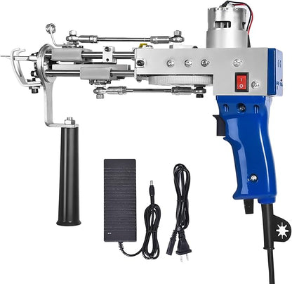 Vehipa Tufting Gun Cut Pile and Loop Pile 2 in 1 Electric Rug Gun Machine Starter Kit for Tufting Lover