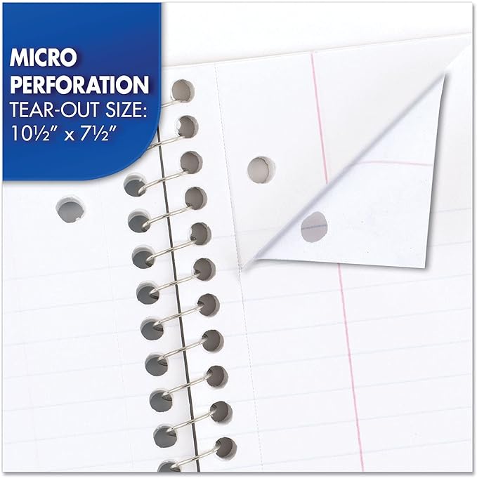 Mead Spiral Notebooks, 6 Pack, 1 Subject, College Ruled Paper, 7-12" x 10-12", 70 Sheets per Notebook, Color Will Vary (73065)