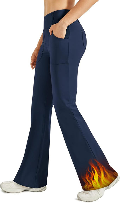 G4Free Fleece Lined Leggings Women Yoga Dress Pants with 4 Pockets Stretchy Work Pants Business Casual 29"/31"/33"