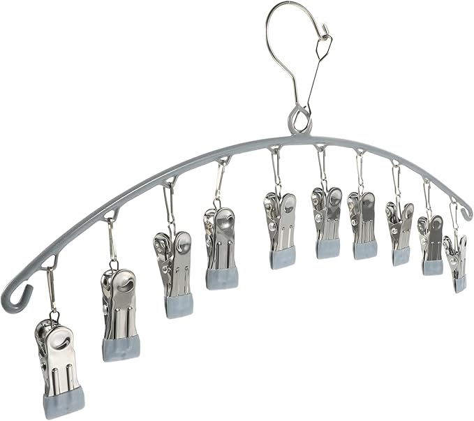 Multi-Functional Stainless Steel Sock Drying Rack Hat Hanger Organizer Space Saver Hanger for Laundry