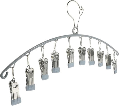 Multi-Functional Stainless Steel Sock Drying Rack Hat Hanger Organizer Space Saver Hanger for Laundry