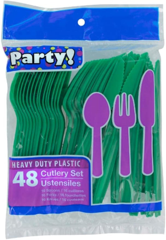 (16 Forks, 16 Spoons  16 Knives) (Green)