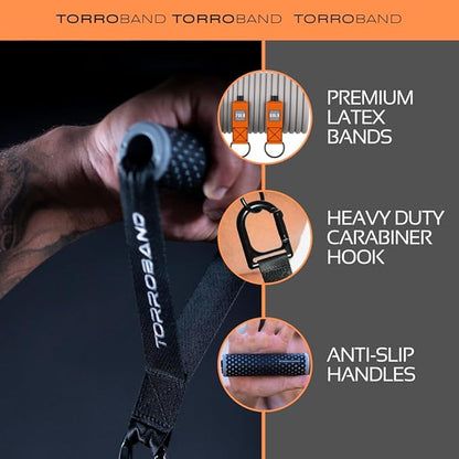 Torroband Heavy Duty Resistance Bands with Handles for Working Out Exercise Bands for Men & Women Workout at Home Travel Beach Park