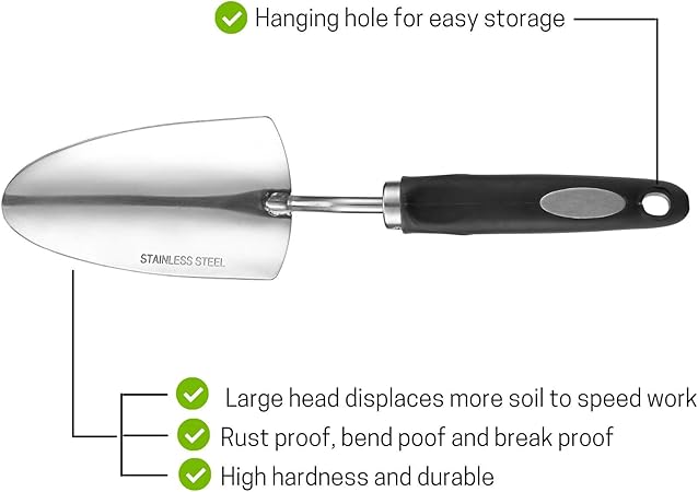 Mr. Pen Heavy Duty Stainless Steel Trowel, Garden Shovel, Hand Shovel, Gardening Tool