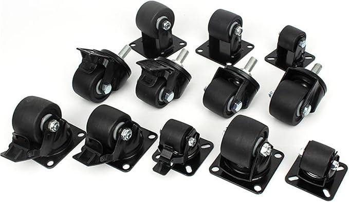 Brake Wheel 2 Inch 3 Inch Caster Silent Wheel Trolley Wheel Lockable with Brake Trolley Wheel for Trolley, Workbench(2inch)