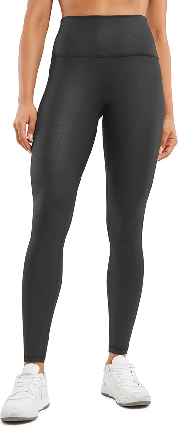 CRZ YOGA Butterluxe Womens Matte Faux Leather Leggings 28" - High Waisted Stretch Ankle Leather Pants Pleather Tights