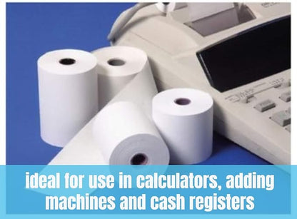 1InTheOffice Adding Machine/Calculator Roll, 16 lb, 1/2" Core, 2-1/4" x 150 ft, White (3)