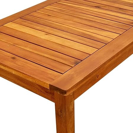 vidaXL Coffee Table Outdoor Side Table - Solid Acacia Wood, Weather Resistant, for Front PorchDeck, 35.4" x 19.7" x 14.2"