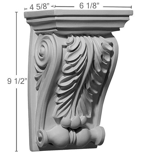 Ekena Millwork COR06X04X09CH 6 18-Inch W x 4 58-Inch D x 9 12-Inch H Chesterfield Corbel , White