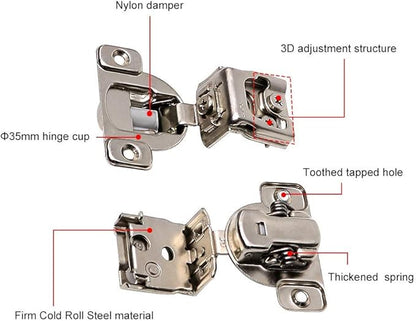 Soft Close Cabinet Hardware Hinges - homdiy HDSCH114SNB 1-14in Face Frame Kitchen Cabinet Hinges, 4 Pack Hinges with Built-in Dampers