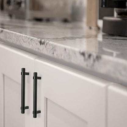 Design House Emery Cabinet Pulls, 5-Pack, 5-116-Inch (128mm) Center-to-Center Cabinet Pulls, Modern Kitchen Handles, Satin Nickel, 189423-SN