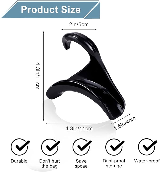 6PCS Purse Handbag Hanger Hooks for Closet, Handbag Organizer Purse Hooks, Bag Rack Holder Storage for Hanging Tote Bag Backpacks Satchels Crossovers Scarf Belt and Tie (Black)