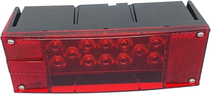 12V LED Rectangle Submersible Trailer Tail Light Replacement Right Curb Side Waterproof Boat Marine DOT 18 LEDs HTLLS-009R