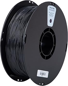 TPU Filament 1.75mm, TPU 80A Filament, Flexible Soft 3D Printer Black Filament 1kg Spool, Dimensional Accuracy - 0.05, Wear-Resistant (Black)