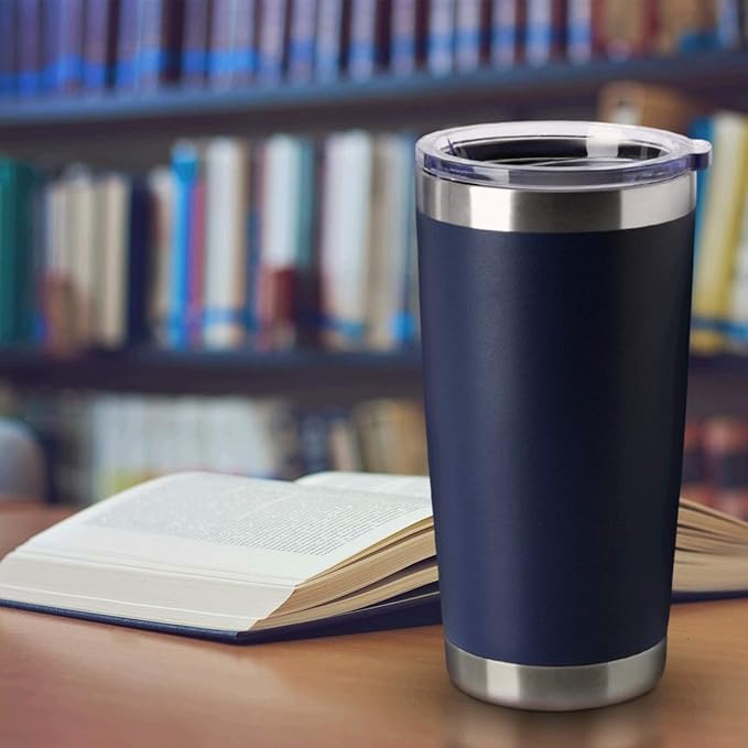 HASLE OUTFITTERS 20oz Tumblers Bulk Stainless Steel Cup with Lid Double Wall Vacuum Insulated Coffee Mug for Cold  Hot Drinks 1 Pack, Navy