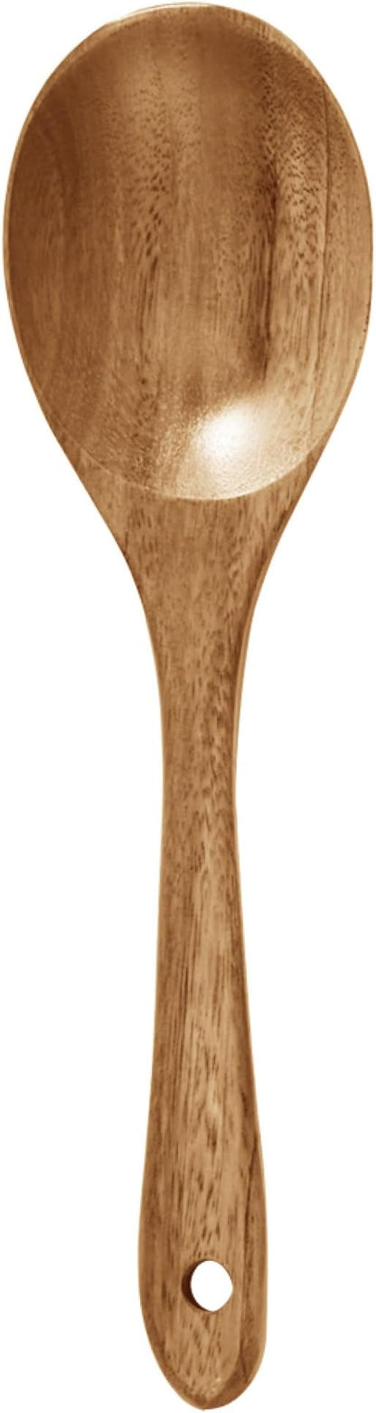 Riveira 1-Piece Light Teak Wooden Salad Spoon Ai Premium Teak Wooden Spoons for Cooking Ai Durable Wooden Spoons for Cooking Non Toxic for Safe Cooking