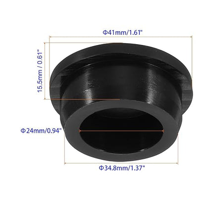 Silicone Rubber Hole Plug A34.8 Lab Rubber Tube Plug Black Bottle Stopper 34.8-41mm Diameter Soft Flexible Reusable End Covers for Bottles Pipes Flower Pots 2Pcs