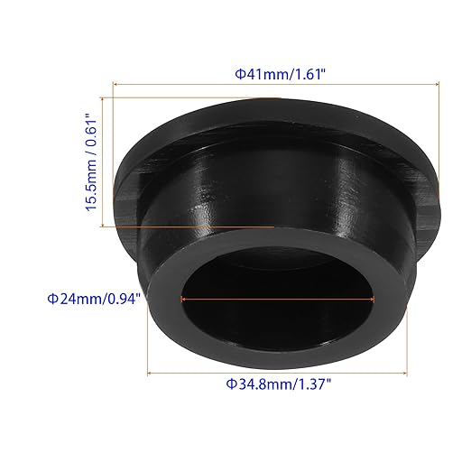 Silicone Rubber Hole Plug A34.8 Lab Rubber Tube Plug Black Bottle Stopper 34.8-41mm Diameter Soft Flexible Reusable End Covers for Bottles Pipes Flower Pots 2Pcs