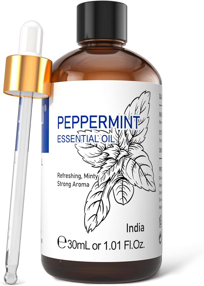 HIQILI 1 Fl Oz Peppermint Oil, for Homemade Spray, Diffuser, 100 Pure Natural 30ML