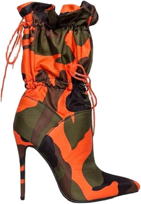 Boots For Women High-heeled Shoes, Middle-tube Boots, Thin High-heeled Lace-up Women's Shoes